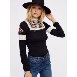 Free People Embroidered Top